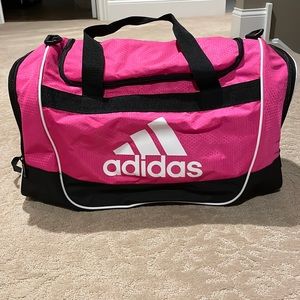 Pink Adidas duffel bag